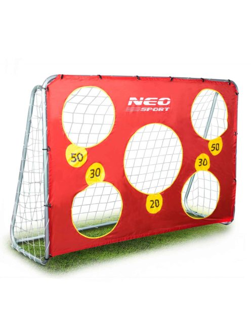 Neo-Sport nagyméretű focikapu futballkapu 215 x 153 x 76 cm + célzófal