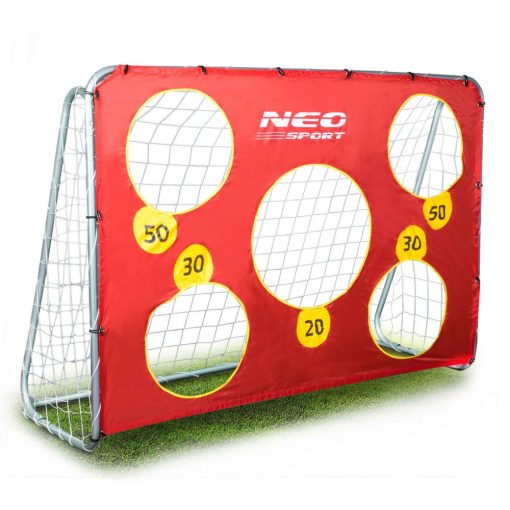 Neo-Sport nagyméretű focikapu futballkapu 215 x 153 x 76 cm + célzófal