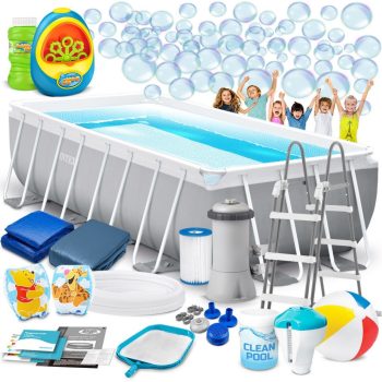   Basen ogrodowy stelażowy 400 x 200 x 100 cm 17w1 INTEX 26788 + maszynka do baniek GRATIS