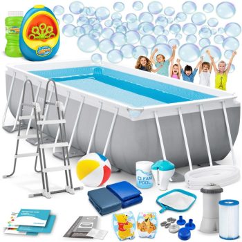   Basen ogrodowy stelażowy 400 x 200 x 122 cm 18w1 INTEX 26790 + maszynka do baniek GRATIS