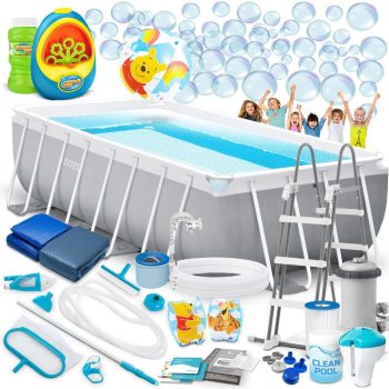   Basen ogrodowy stelażowy 488 x 244 x 107 cm 21w1 INTEX 26792 + maszynka do baniek GRATIS