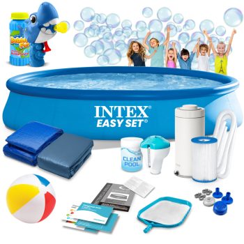   Basen ogrodowy rozporowy 457 x 84 cm 15w1 INTEX 28158 + maszynka do baniek GRATIS