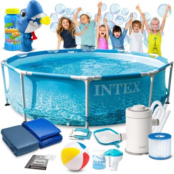   Basen stelażowy 305x76 cm 16w1 INTEX 28208 + maszynka do baniek GRATIS