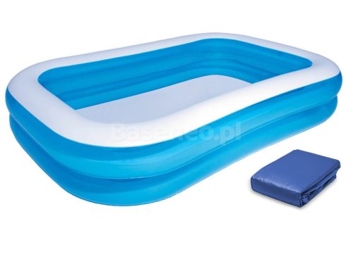 Bestway 54006 családi felfújható medence 262 x 175 x 51 cm + medencetakaró (54006-2W1)