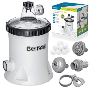   Medenceszűrő Szivattyú 5678 l/h + Bestway 58870 szűrőgolyók