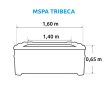 MSPA TRIBECA premium jakuzzi pezsgőfürdő merev oldalsó szerkezettel 6 személyes