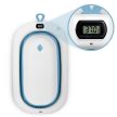 Ricokids RK-287 Összecsukható fürdőkád gyerekeknek hőmérővel és betéttel fehér-kék (728700)