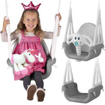   Ricokids Elefánt 3 az 1-ben vödörhinta szürke és fehér (770200)