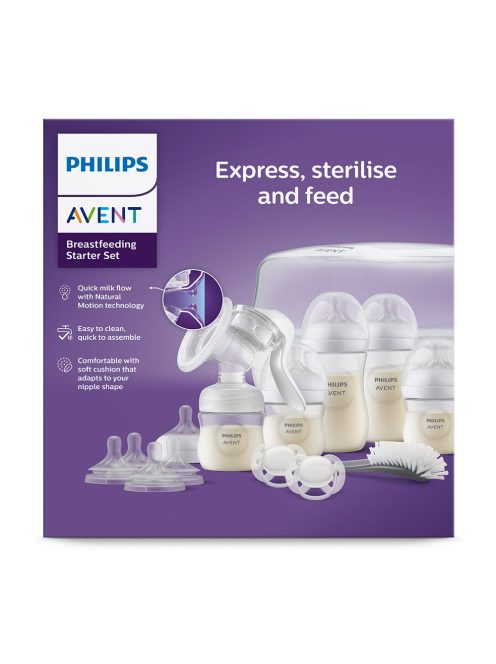Philips AVENT mellszívó kézi kezdő szett Natural Response, mikrohullámú sterilizátorral