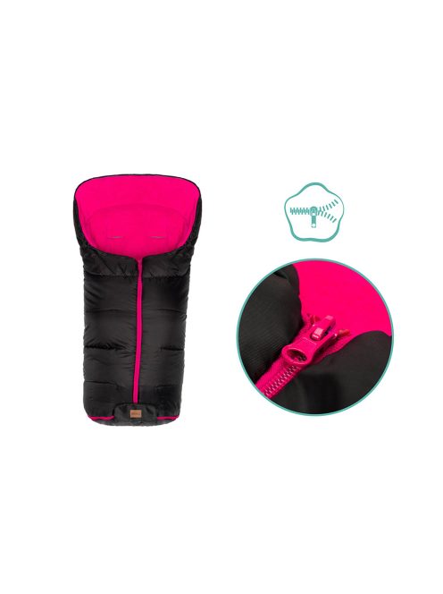Fillikid Eco big bundazsák babakocsiba 1220-22 fekete pink béléssel