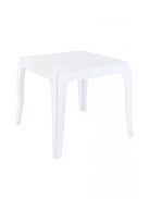 Queen négyzet alakú kültéri kisasztal fényes fehér műanyag 43x51x51 cm 10198449