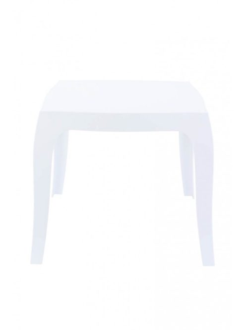 Queen négyzet alakú kültéri kisasztal fényes fehér műanyag 43x51x51 cm 10198449
