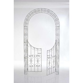   TorSina rózsafuttató növényfuttató kapuval antik fehér 245 cm 1311531