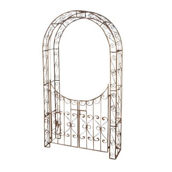   TorSina rózsafuttató növényfuttató kapuval antik barna 235 cm 1311532