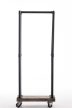 Tűzifa tároló állvány kerekekkel fekete 30x60x150 cm 161761101