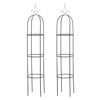   CLP Romantika rózsafuttató oszlop 2 db-os szett fekete 190 cm 301485