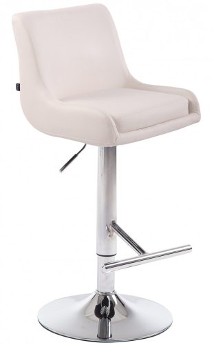 Club elegáns bárszék műbőr fehér - króm 307559