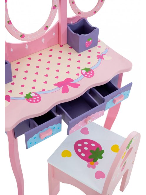 Emilia gyermek fésülködőasztal rózsaszín 316352