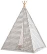 Esna Teepee játszósátor szürke kockás 150x120x120 cm 316477