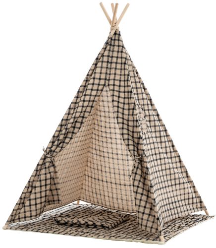 Esna Teepee játszósátor fekete kockás 150x120x120 cm 316478