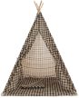 Esna Teepee játszósátor fekete kockás 150x120x120 cm 316478