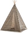 Esna Teepee játszósátor fekete kockás 150x120x120 cm 316478