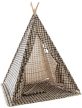 Esna Teepee játszósátor fekete kockás 150x120x120 cm 316478