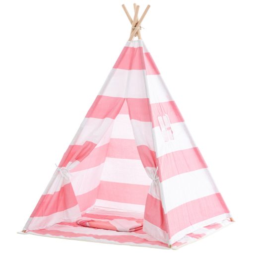 Esna Teepee játszósátor rózsaszín csíkos 150x120x120 cm 316479