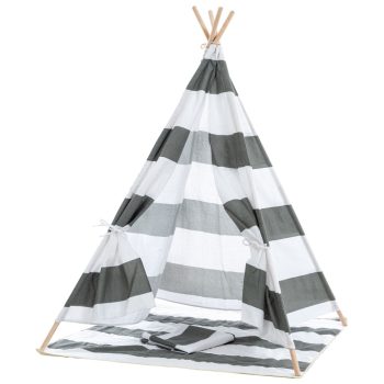   Esna Teepee játszósátor szürke csíkos 150x120x120 cm 316480