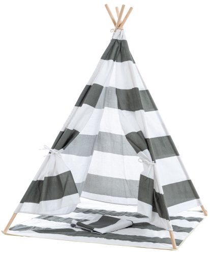 Esna Teepee játszósátor szürke csíkos 150x120x120 cm 316480