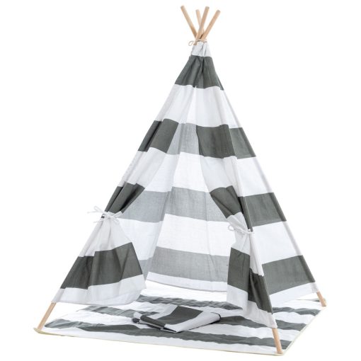 Esna Teepee játszósátor szürke csíkos 150x120x120 cm 316480