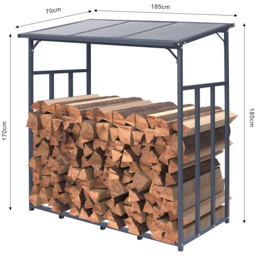 Ruston XL kültéri tűzifatároló antracit 185x185x70cm