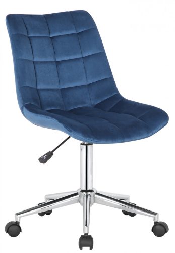 Medford modern irodai forgószék steppelt bársony kék 318091