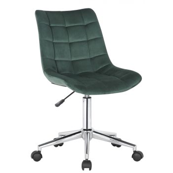   Medford modern irodai forgószék steppelt bársony zöld 318095