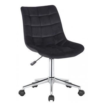   Medford modern irodai forgószék steppelt bársony fekete 318098