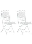 Kiran vidéki stílusú kerti szék 2 db-os szett fehér porszórt fém 320688