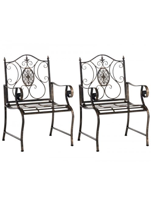 Punjab vidéki stílusú kerti szék 2 db-os szett bronz 320697