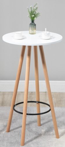 Livia kerek bárasztal fehér-natúr 60 cm 321134