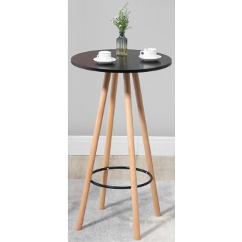 Livia kerek bárasztal fekete-natúr 60 cm 321135