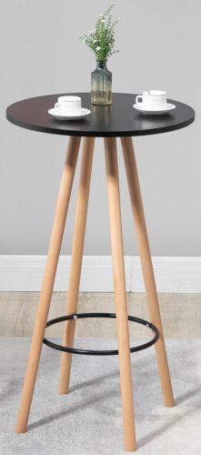 Livia kerek bárasztal fekete-natúr 60 cm 321135