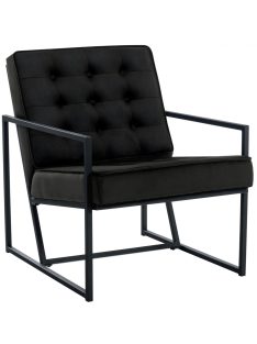 Avon bársony lounge fotel fém lábbal fekete 321208