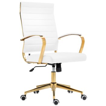 Havana modern Irodai forgószék műbőr fehér-arany 322674