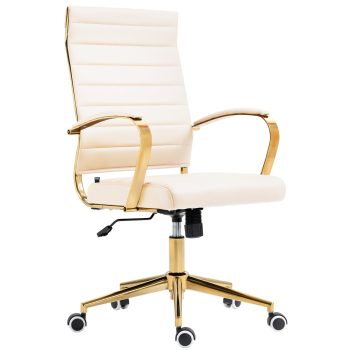Havana modern Irodai forgószék műbőr krém-arany 322675
