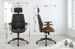 Lugo modern irodai forgószék műbőr dió-fekete 323591