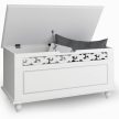 Casaria Jersey fehér faláda tároló láda ülőpad, 80x40x48cm (102565)