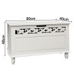Casaria Jersey fehér faláda tároló láda ülőpad, 80x40x48cm (102565)