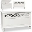 Casaria Jersey fehér faláda tároló láda ülőpad, 80x40x48cm (102565)