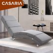 Casaria London relaxációs ágy pihenőágy világosszürke szövet 106893