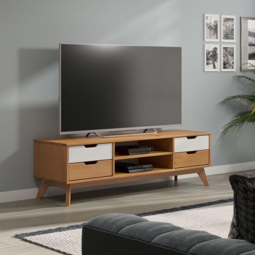 Casaria Borneo TV állvány TV szekrény natúr 140x42x40cm FSC tanúsítvány 109304