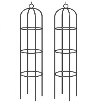   Rózsafuttató növényfuttató készlet 2 db-os szett, fekete 200x40cm (990458)